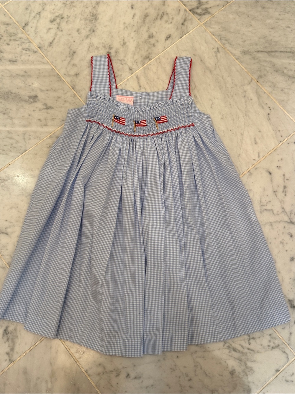 Petit Bebe USA flag dress 4th of July